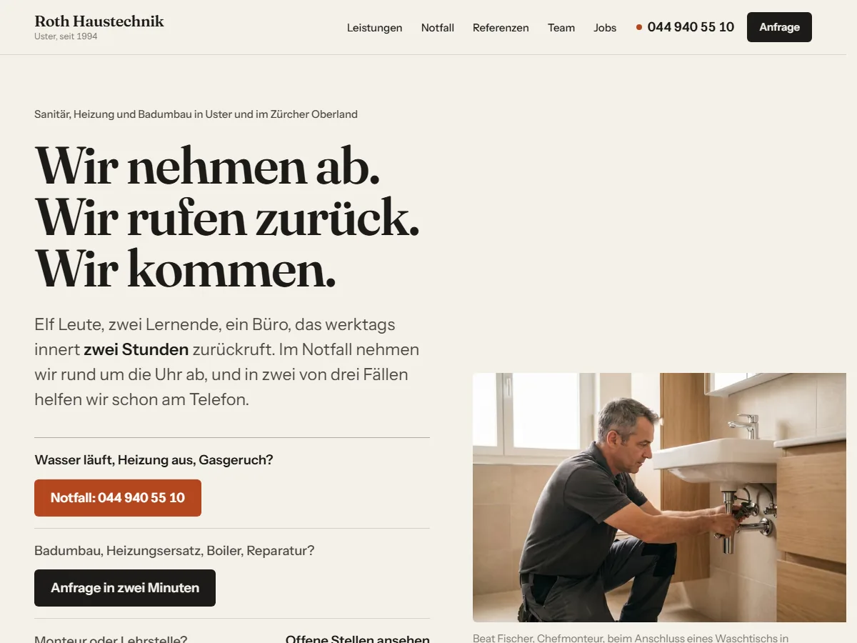 Vorschau der Referenz-Website Roth Haustechnik
